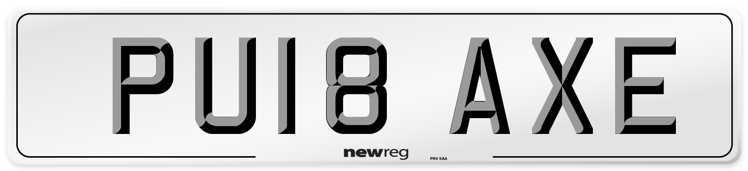 PU18 AXE Number Plate from New Reg